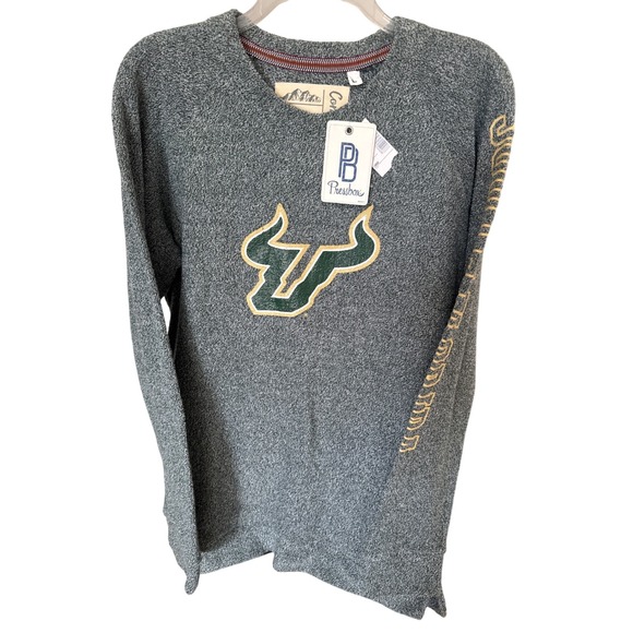 Women's South Florida USF Bulls Crew Comfy Terry Sweatshirt Vintage NWT size L - Picture 1 of 9